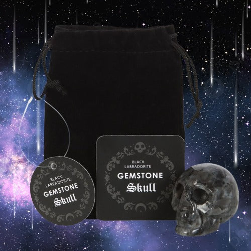 Black Labradorite Crystal Skull