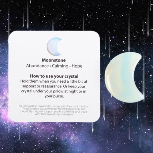 Stay Wild Moonstone Crystal Moon in a Bag