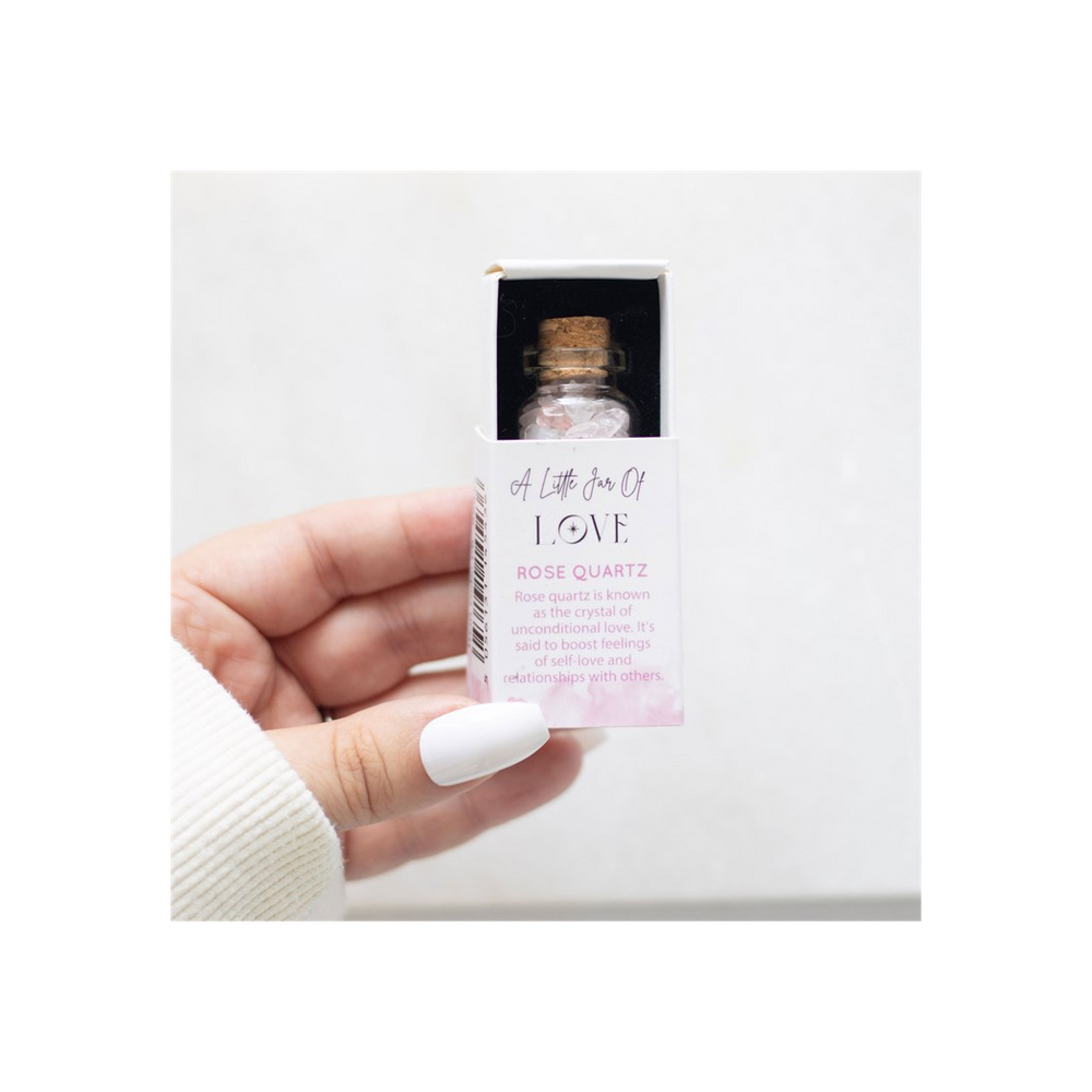 Jar of Love Rose Quartz Crystal in a Matchbox