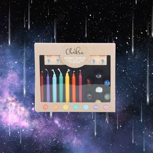 Chakra Energy Candle and Crystal Gift Set