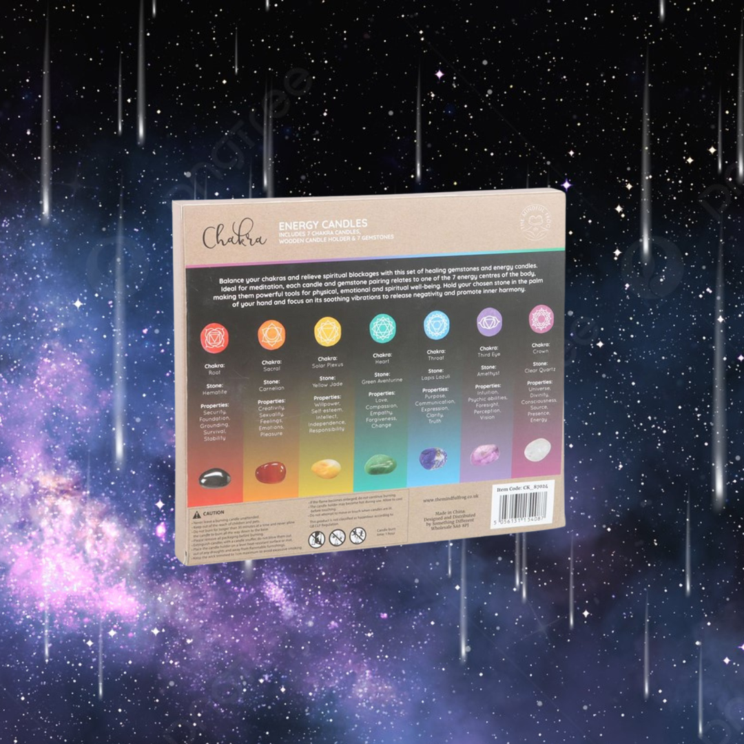 Chakra Energy Candle and Crystal Gift Set