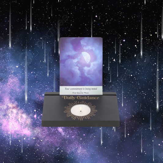 Black Daily Guidance Tarot Card Stand Tealight Holder