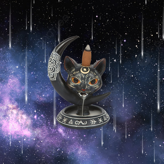 Black Cat Moon Backflow Incense Burner