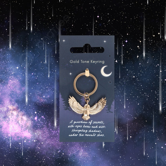 Night Owl Metal Keyring