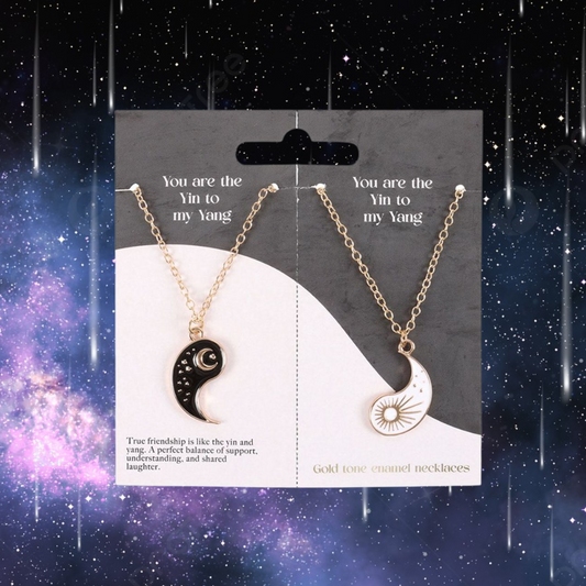 Pair of Yin Yang Best Friend Pendant Necklaces