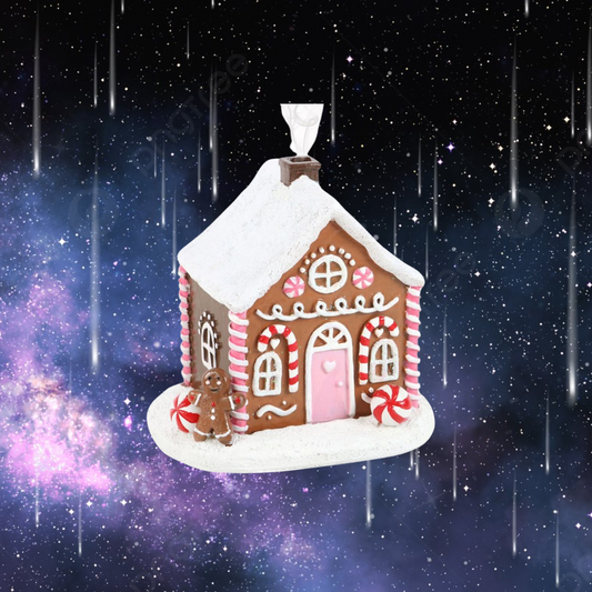 Pink Gingerbread House Incense Cone Burner