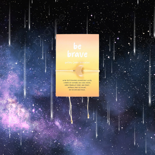Be Brave Yellow Jade Crystal Moon Bracelet