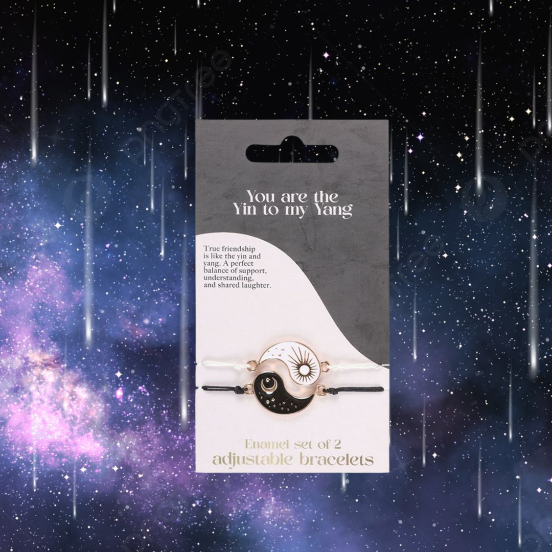 Pair of Yin Yang Best Friend Charm Bracelets