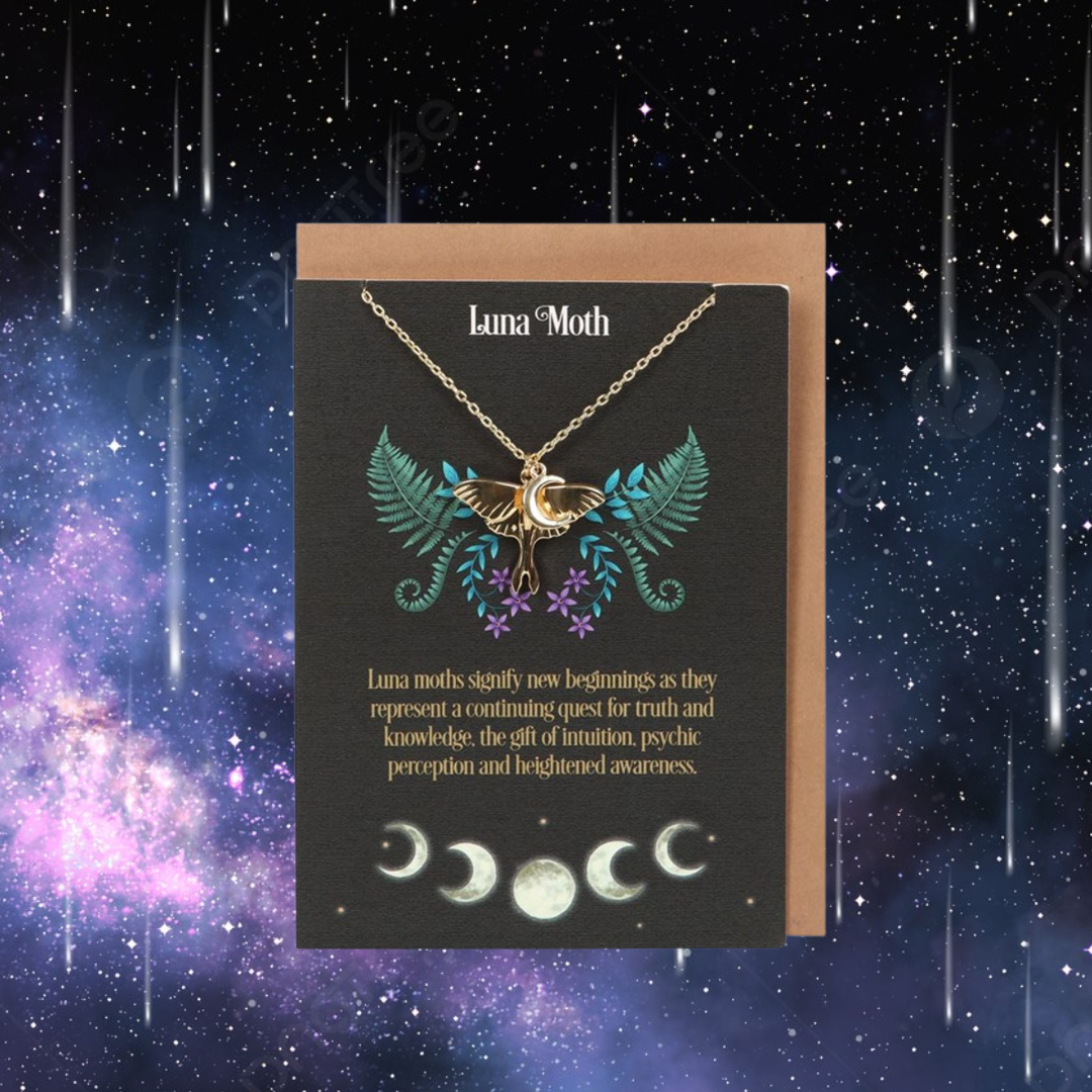 Luna Moth Necklace Card