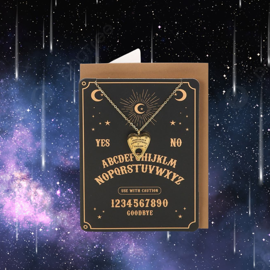 Talking Board Planchette Necklace Greeting Card