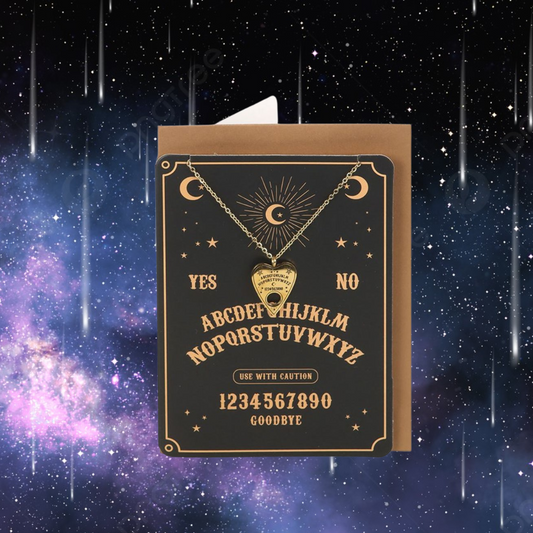 Talking Board Planchette Necklace Greeting Card