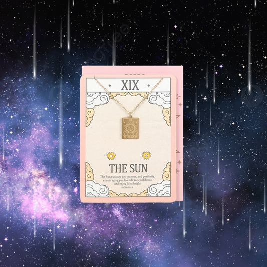 The Sun Vintage Tarot Necklace on Greeting Card