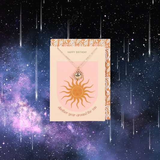 Sun Necklace on Birthday Card