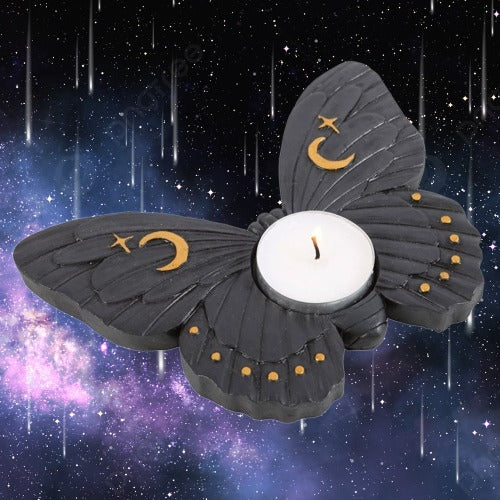 Black Moth Tealight Candle Holder