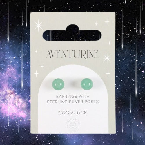 Aventurine Semi Precious Crystal Earrings