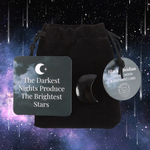 The Darkest Nights Black Obisidian Moon in a Bag