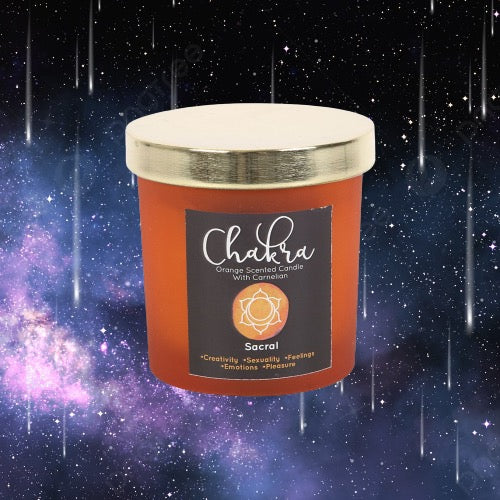 Creative Fire: Orange Crystal Chip Candle