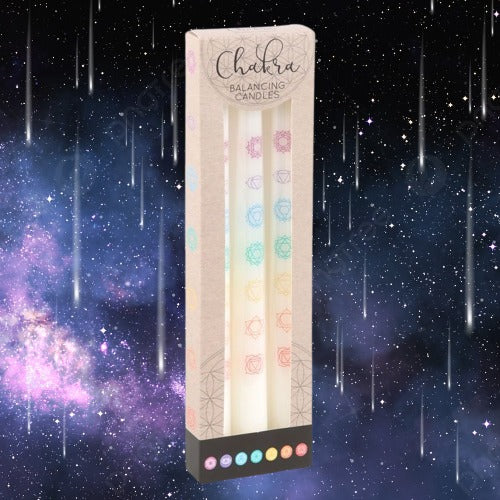 Set of 3 Chakra Balancing Taper Dinner Candles