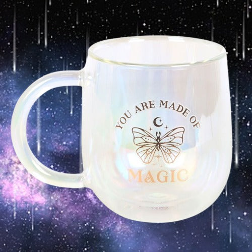 You Are Made of Magic Iridescent Double Walled Glass Mug