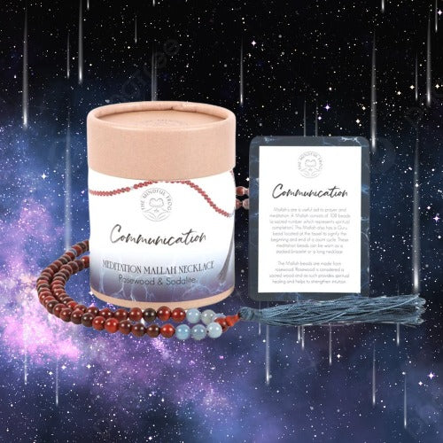 Communication Rosewood & Sodalite Mala Necklace