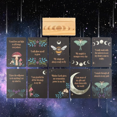 Affirmation Cards with Wooden Stand