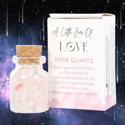 Jar of Love Rose Quartz Crystal in a Matchbox