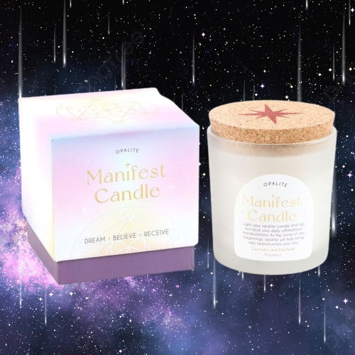 Opalite Lavender & Patchouli Manifestation Candle