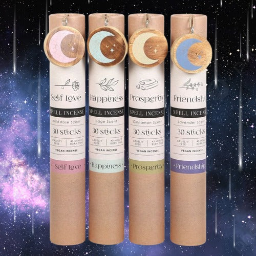 Set of 12 Herbal Magick Spell Incense Sticks with Display