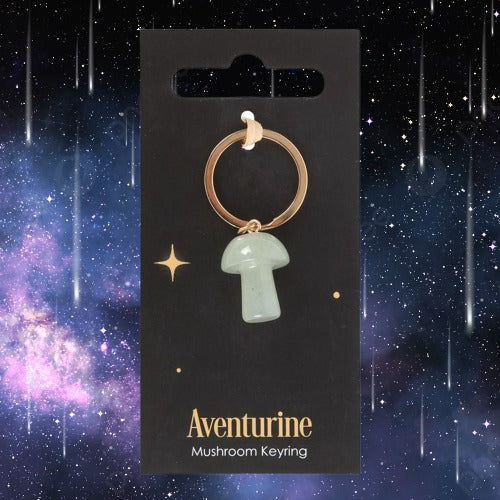 Aventurine Crystal Mushroom Keyring