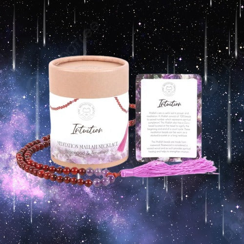 Intuition Rosewood & Amethyst Mala Necklace