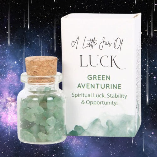 Jar of Luck Aventurine Crystal in a Matchbox