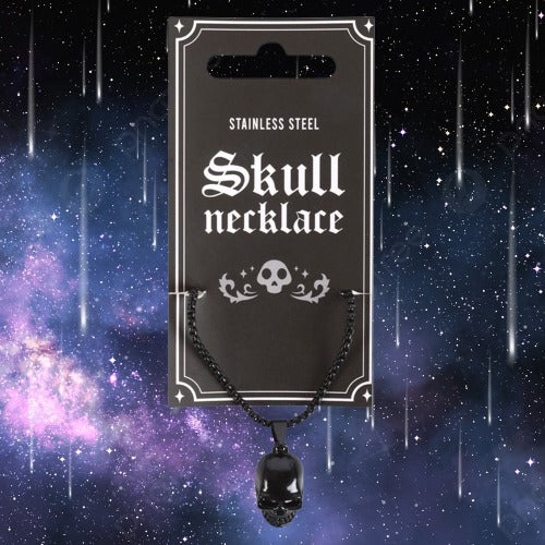 Black Obsidian Skull Necklace