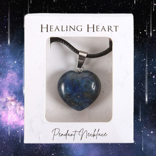 Lapis Lazuli Healing Crystal Heart Necklace