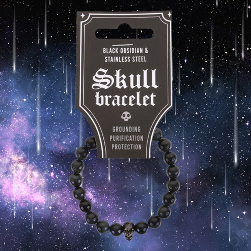 Black Obsidian Skull Bracelet