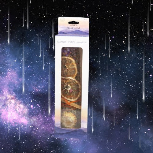 9in Ritual Wand Smudge Stick with Rosemary, Lavender, and Orange