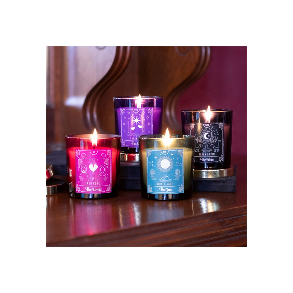 Passionate Flames: Red Rose Tarot Candle