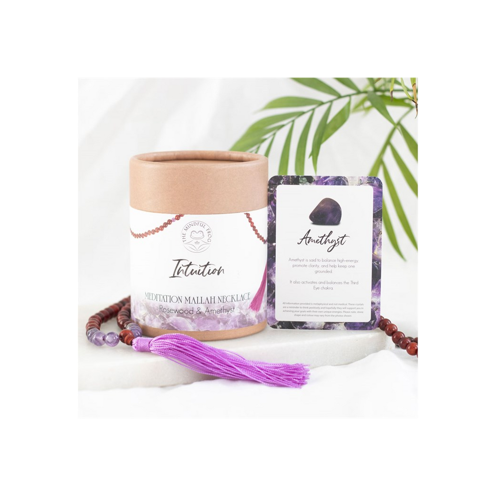 Intuition Rosewood & Amethyst Mala Necklace